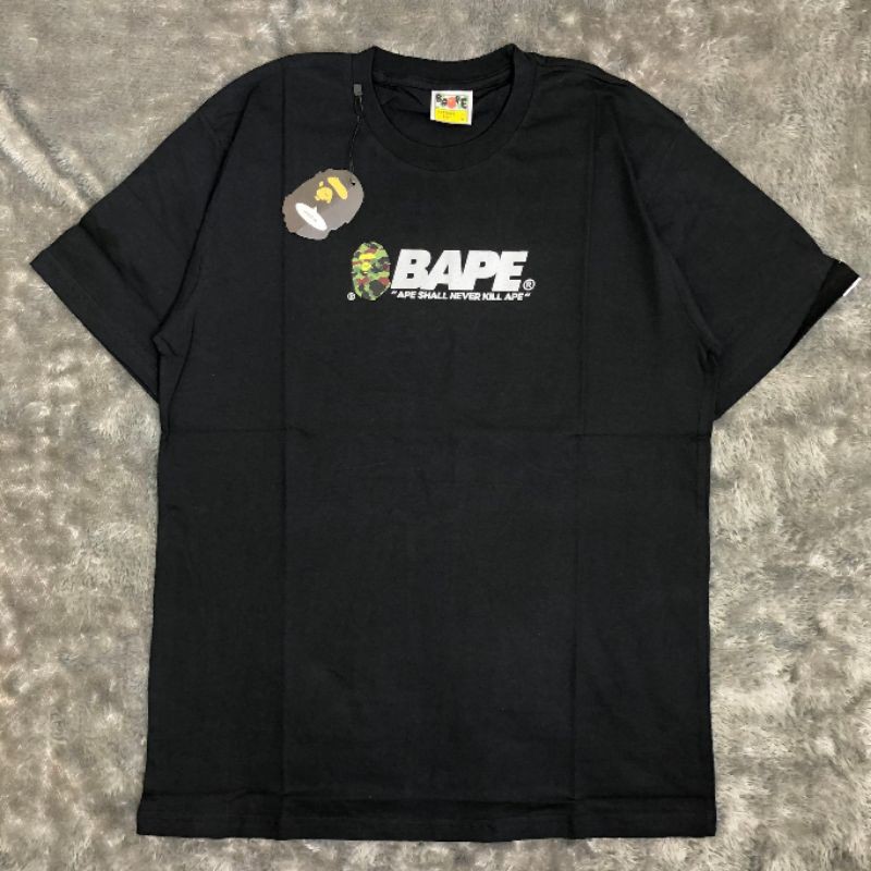 TSHIRT KAOS BAJU A BATHING APE BAPE SHALL NEVER KILL BLACK LIKE ORI