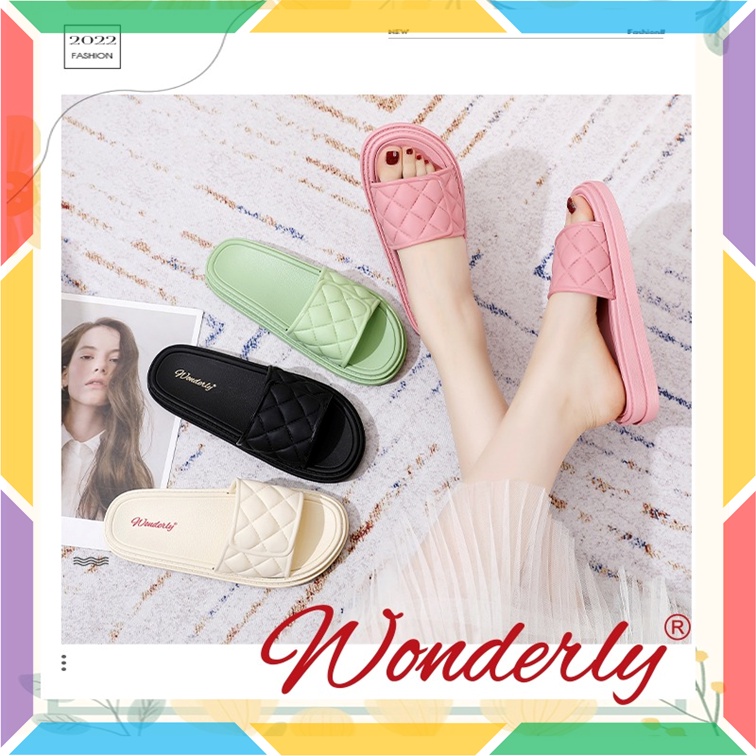 1997-4 Sandal Selop Wanita Wonderly Sendal Slop Rumah Hotel Kamar Mandi Karet Tebal Empuk Tawana