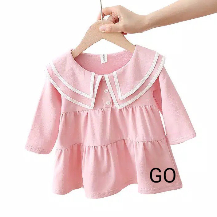 gos DRESS TAKASHI COLLAR 5889 EBV Baju Dress Anak Perempuan Import