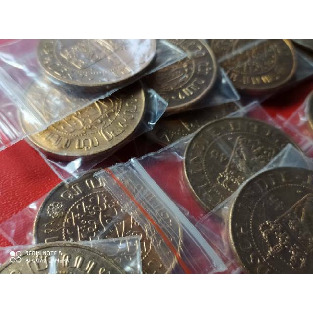 Koin Kuno Indonesia 2½ Gulden Tembaga Benggol Tahun 1945