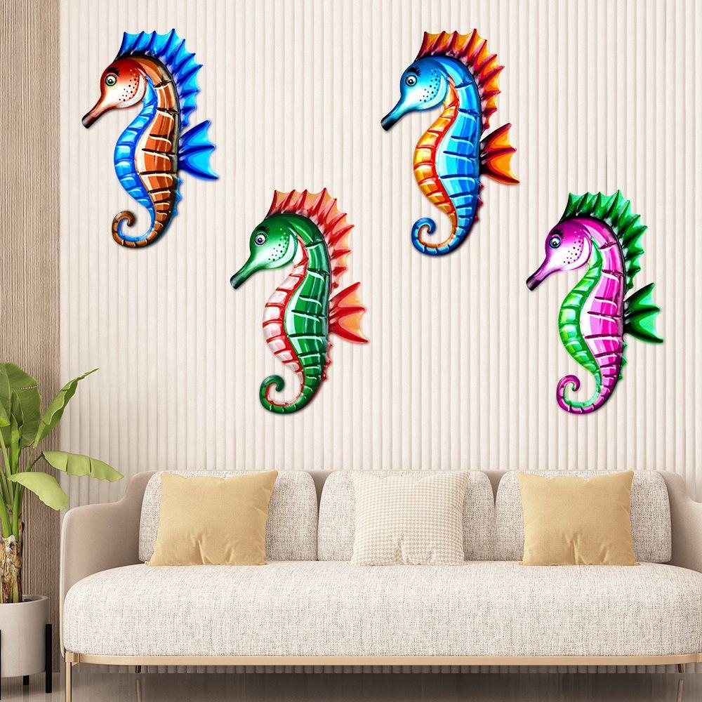 Populer Logam Kuda Laut Ornamen Halaman Artwork Patung Dekorasi Rumah Indoor Outdoor Taman Craft