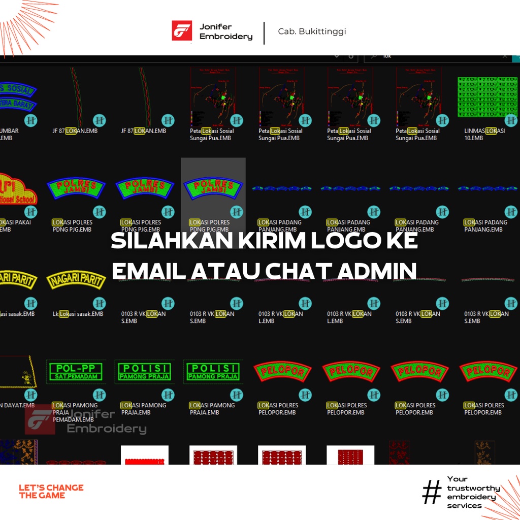 Jasa Bordir Lokasi Badge Patch Custom | Sesuai permintaan