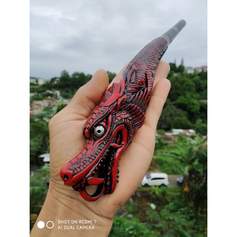 Gagang Handle Joran Timbang Pahul Naga Resin (Merah) new model D2