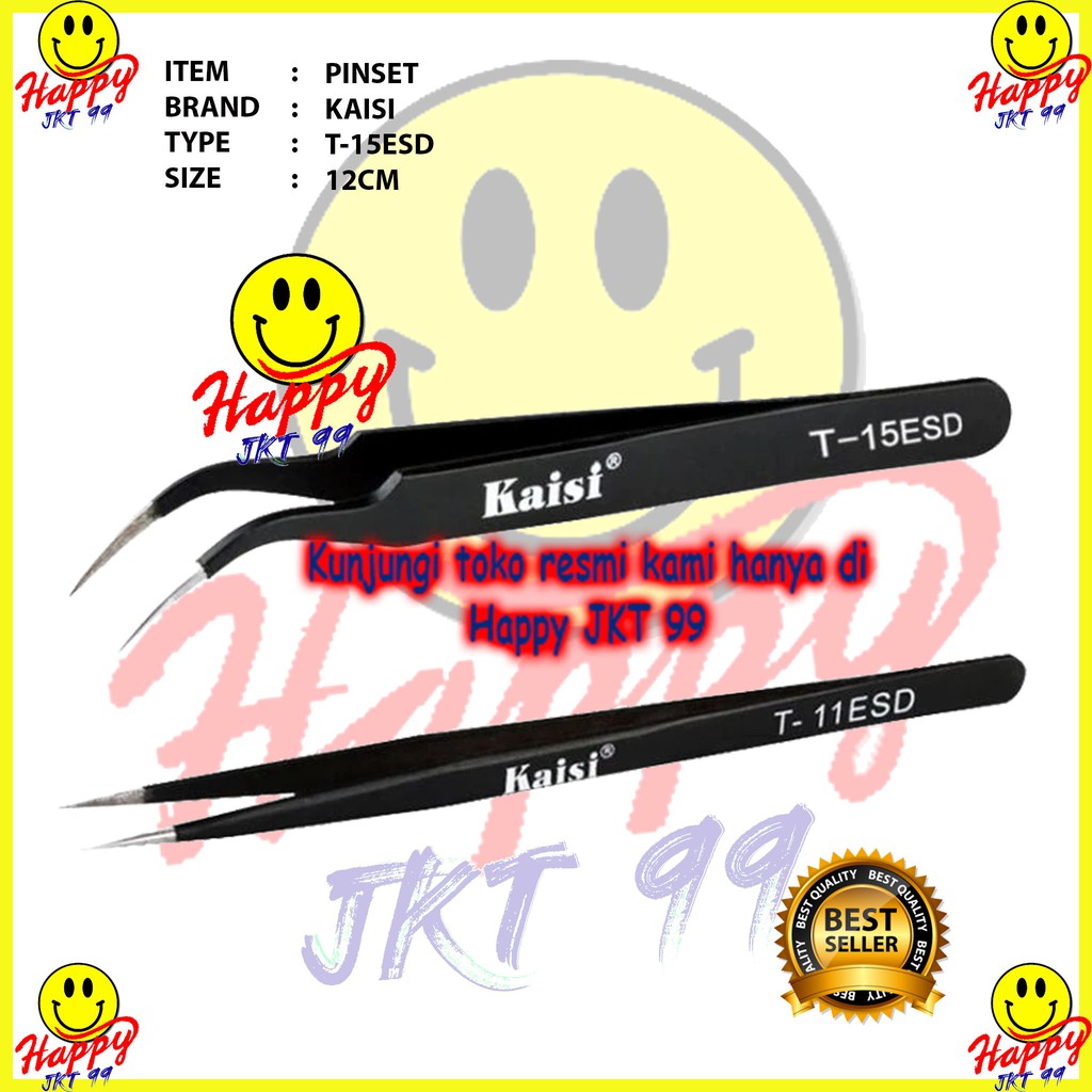 [ HAPPY JKT 99 ] PINSET KAISI BENGKOK T-15ESD T-15 ESD T15 T 15 15ESD ALAT SERVICE TEKNISI TUKANG