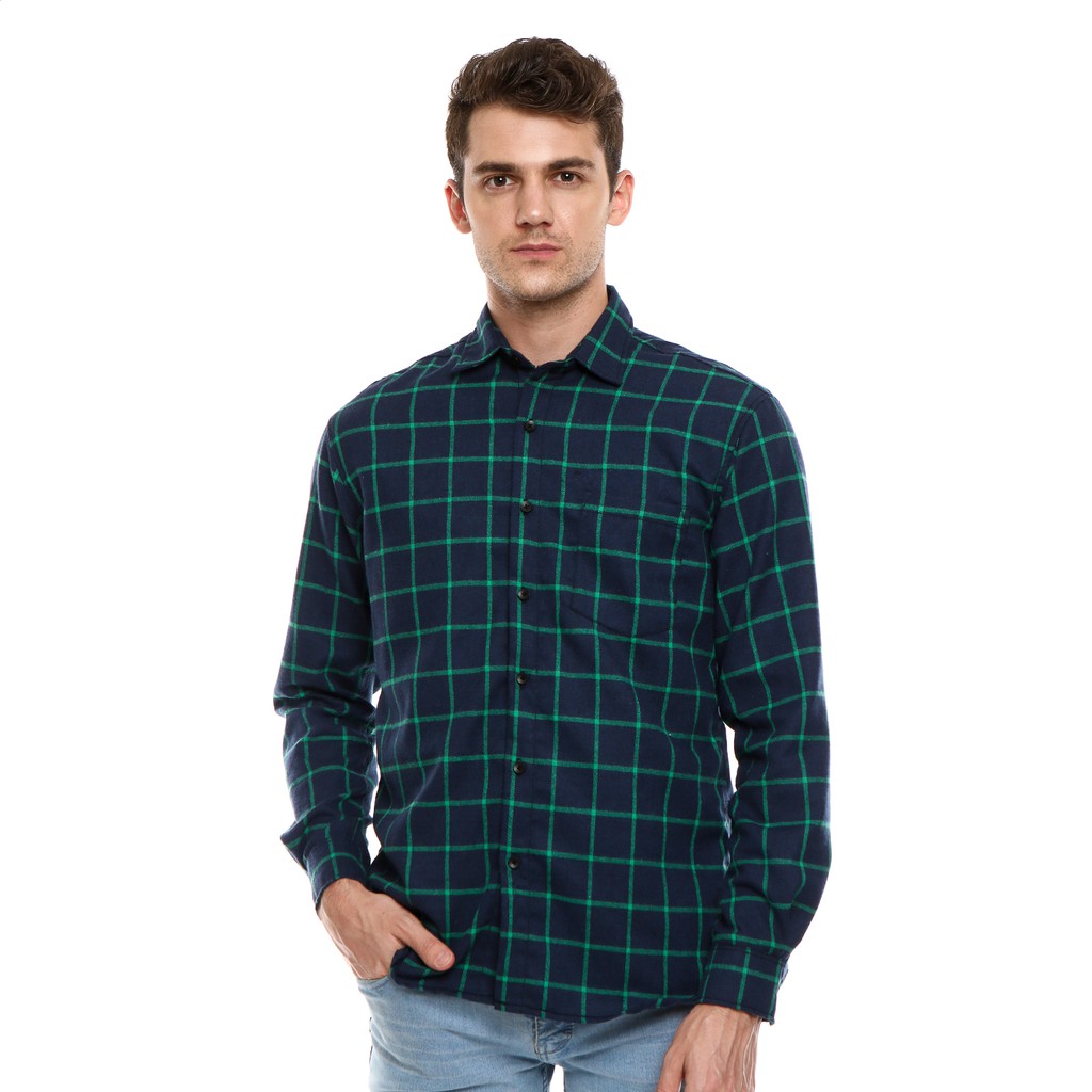 

ALTON Navy Green Flanel