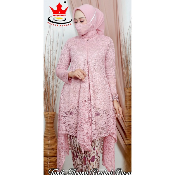 ATASAN Kebaya tunik ARUMI kebaya brukat gliter/kebaya busui/ATASAN kebaya wisuda/atasankebaya azalea