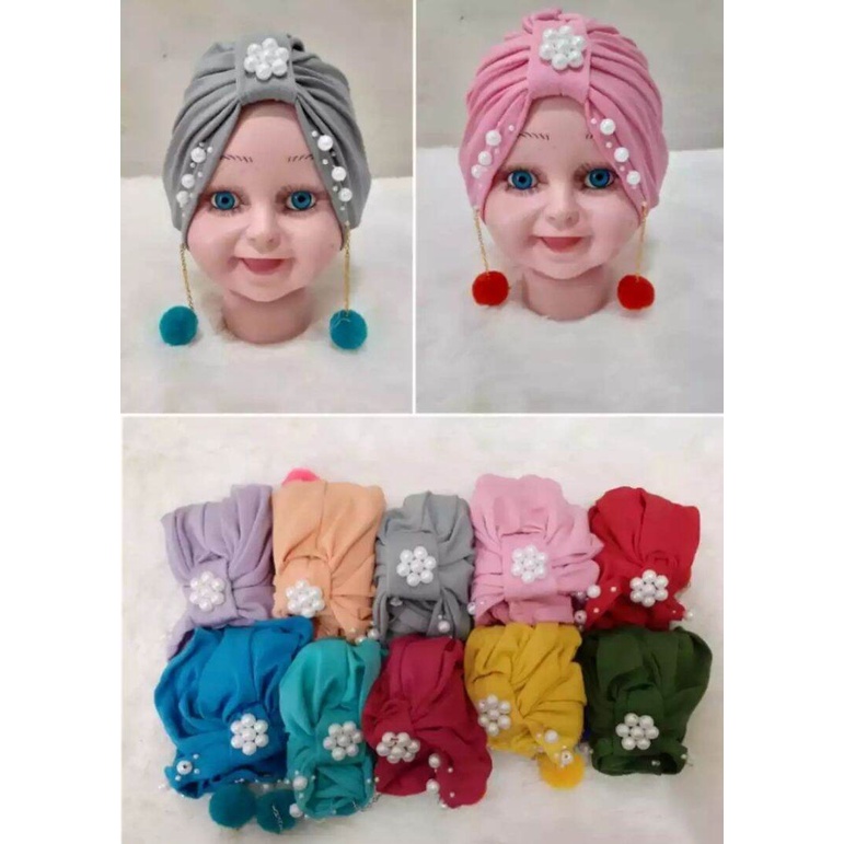 Turban bayi perempuan permaisuri / turban bayi cantik permaisuri / turban bayi perempuan umur 0-3tah
