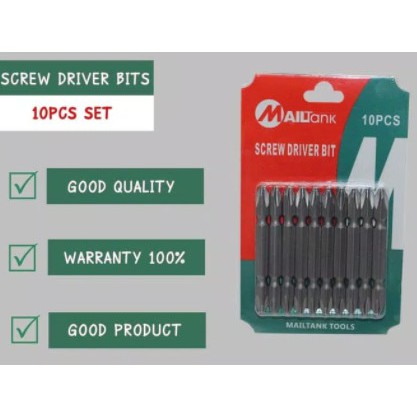 Mata bor screw driver bits 10pcs set mailtank sh130