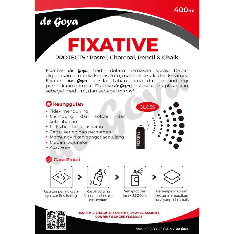 

YUH DE GOYA DEGOYA FIXATIVE WORKABLE GLOSS SPRAY CAIRAN PELINDUNG GAMBAR LUKISAN