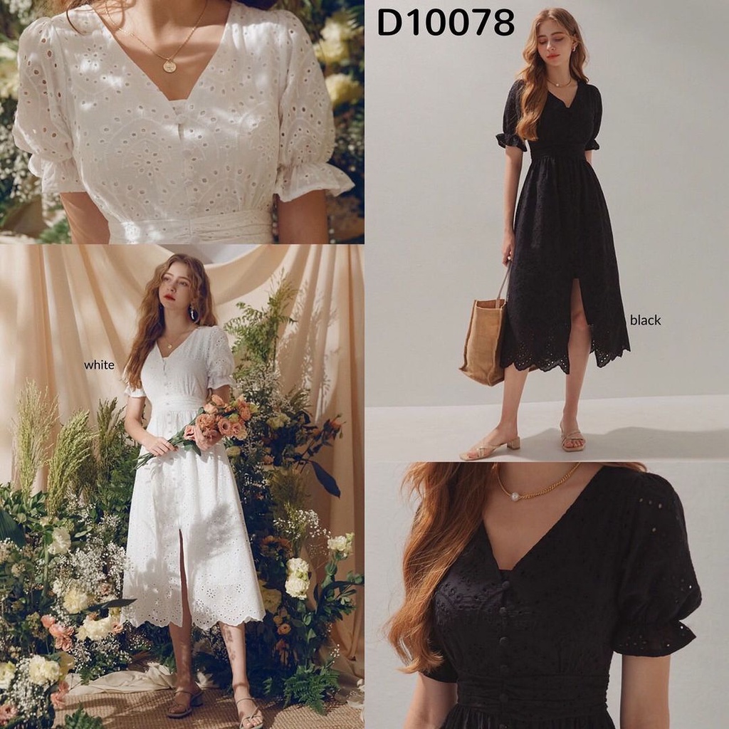 Midi Dress D10078 Premium Space Eyelet Dress
