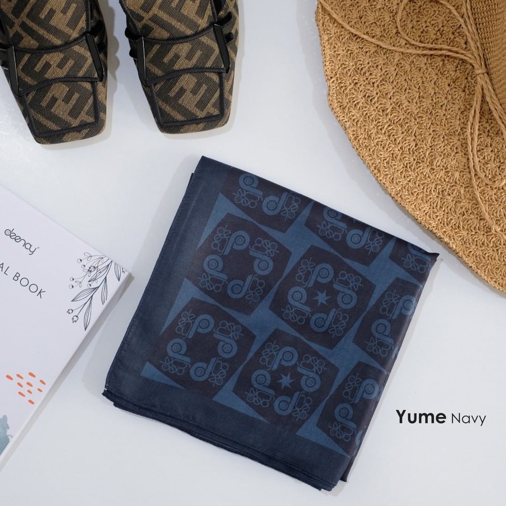 DEENAY YUME NAVY HIJAB MEWAH KERUDUNG DEENAY ORIGINAL