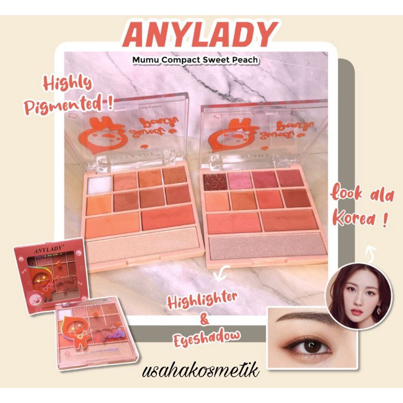 ECER!! EYESHADOW ANYLADY SWEET PEACH BEST SELLER NO.841