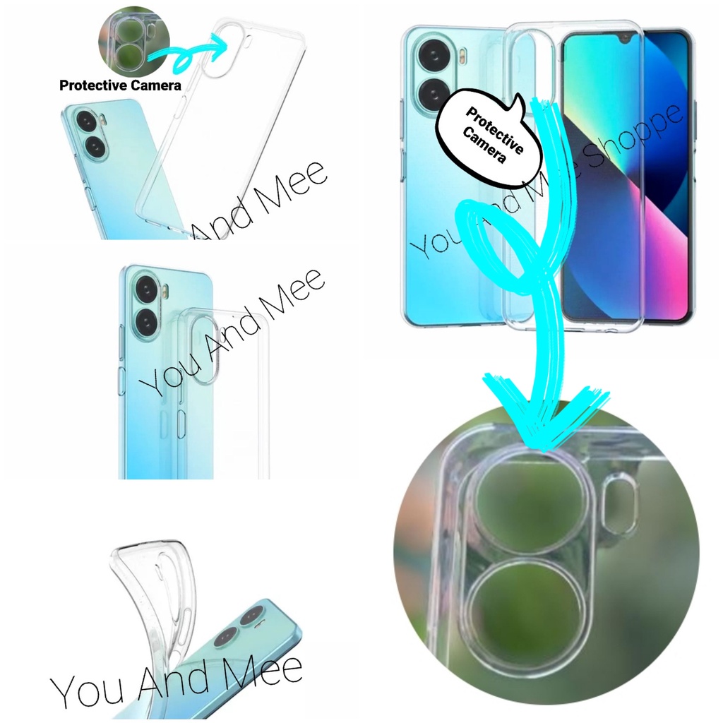 Case Bening (Clear) Vivo Y16 Y22 Y35 Y36 5G 4G Y15 Y15s Y02 Y02s Y02T Y01 Y75 T1 T1Pro Softcase Putih Transparan/Silikon Casing Belakang Super Thin Protecth-Ada Pelindung Kamera(Lensa Camera)/Soft Protection Anti Jamur S Y 16 s 4G 5G PRO Plastik Karet T