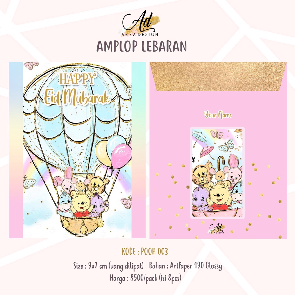 

Amplop lebaran custom (Preorder) Design winnie the pooh