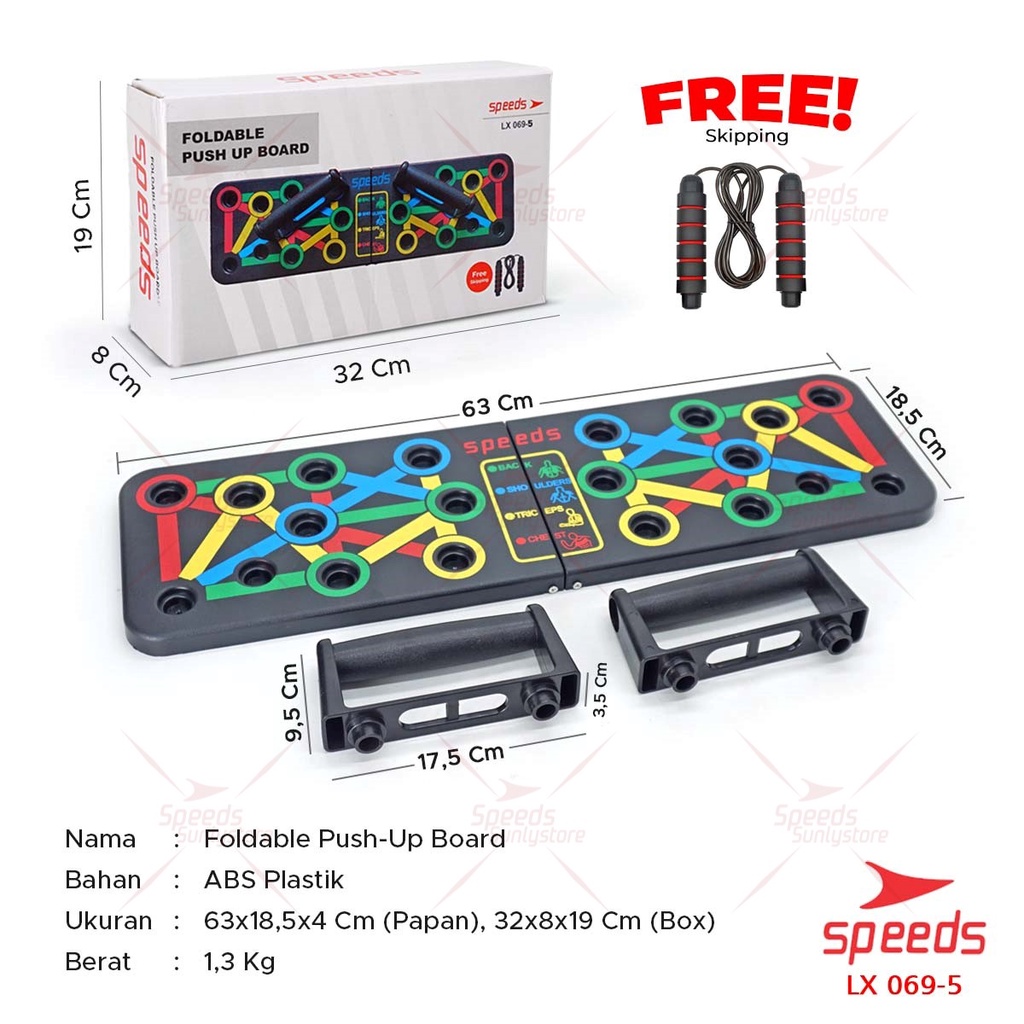 SPEEDS Push Up Board Push Up Stand Alat Fitness Alat Push Up Portable 069-5-2