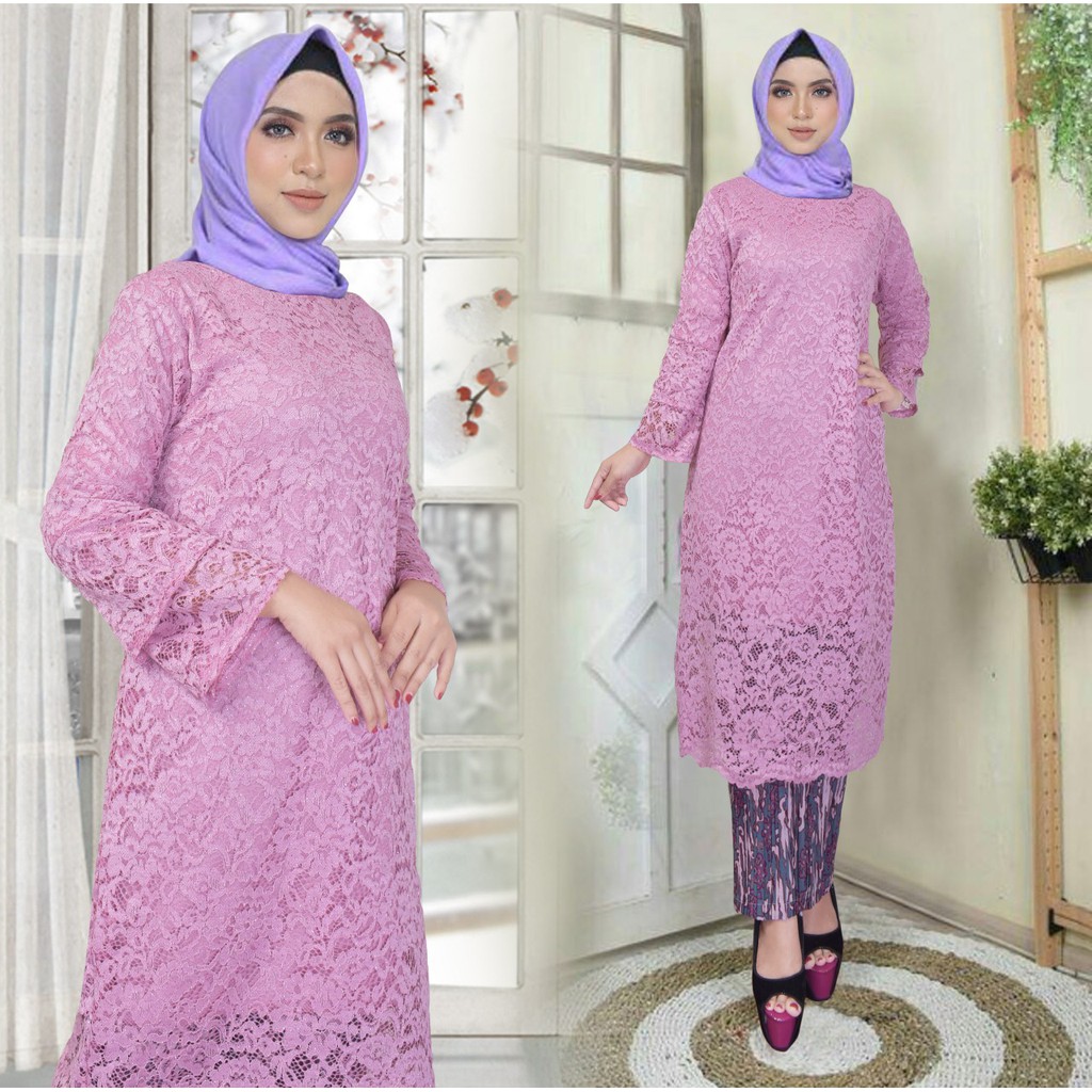 SAD&gt; REALPICT&gt; TUNIK BRUKAT TANGAN TROMOET / SET  TUNIK KEBAYA KEKINIAN / BAJU KURUNG KEBAYA PESTA