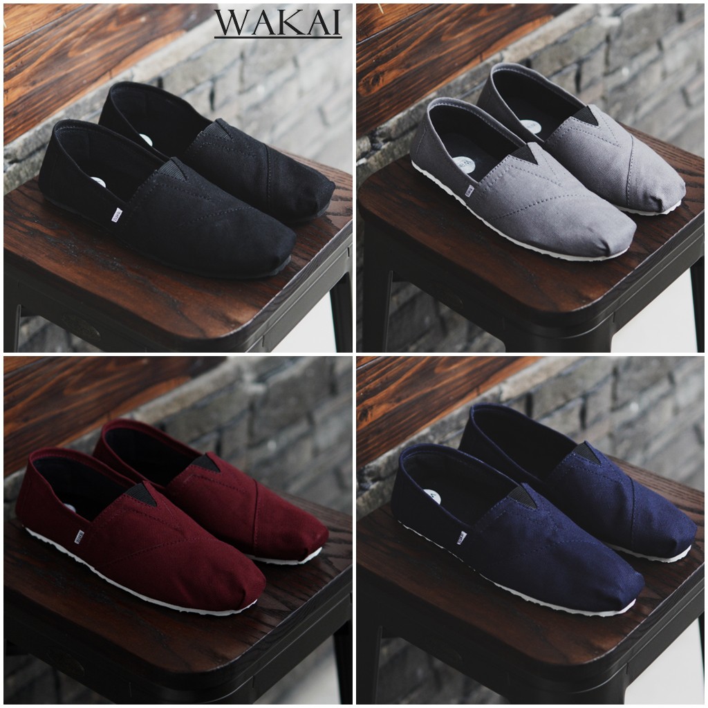 MURAH !! Sepatu Slip On Terbaru Wakai Casual Terbaru Rumahan Santai Formal