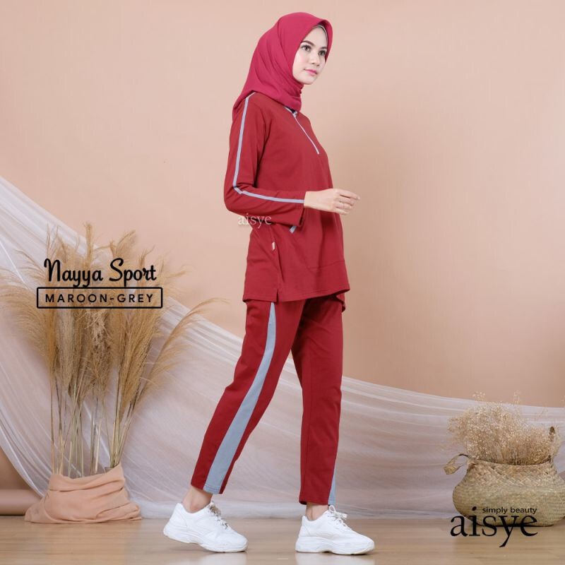 AISYE Baju Senam Setelan Baju Olahraga Sporty Muslimah NAYYA SETELAN ORIGINAL