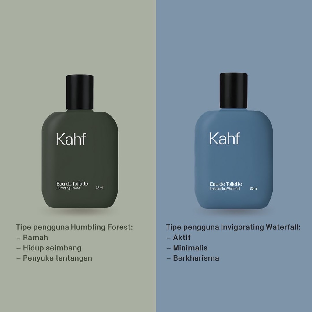 KAHF Invigorating Waterfall Eau De Toilette Indonesia / Parfum Pria 35ml 100ml / Revered Oud Humbling Forest True Brotherhood Saffron / Parfume Perfume EDT EDP / Skincare Body Care Hair Deodorant / Face Wash Serum Cream Sunscreen Mask / Man Cowo Paket Set