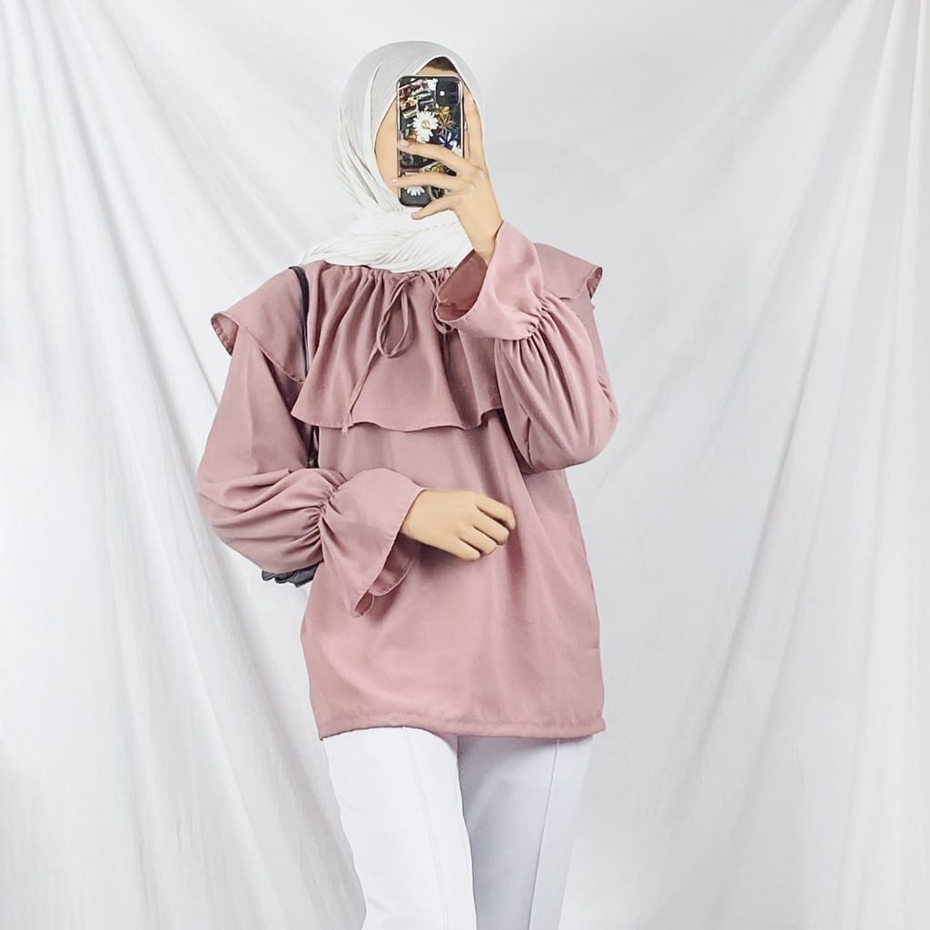 BEFAST - ZEC OOTD Wanita Blouse KIRANA / Valina Blouse / Blouse Wanita Lengan Panjang / Blouse Kekinian / Blouse Terbaru / Blouse Unik