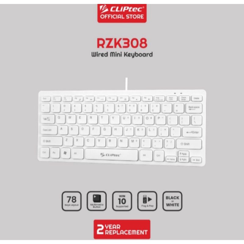 keyboard mini multimedia buton cliptec Rzk308