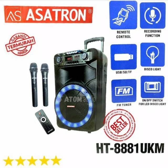 Asatron HT-8881UKM / HT 8881 UKM Speaker Portable 15 Inch