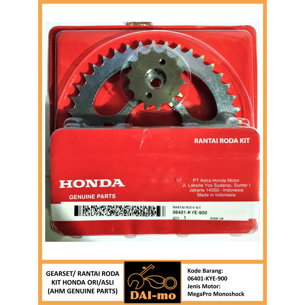 GEAR SET Megapro Monoshock AHM ORI 06401-KYE-900/ Mega pro mono Gir set/ Gearset/ Girset HONDA ASLI