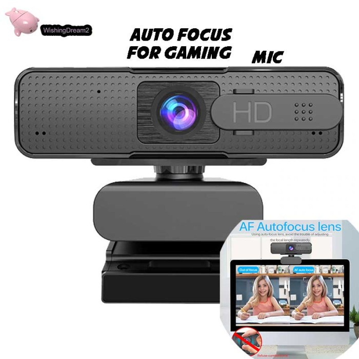 TISHRIC HD Webcam Autofocus Desktop PC with MIC for ZOOM 1080P