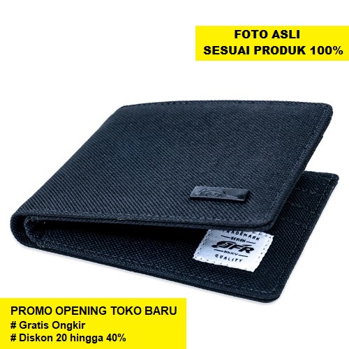 JFR Dompet Pria Bahan Kulit Canvas GM-JP07 BLACK Jennifer Wallet
