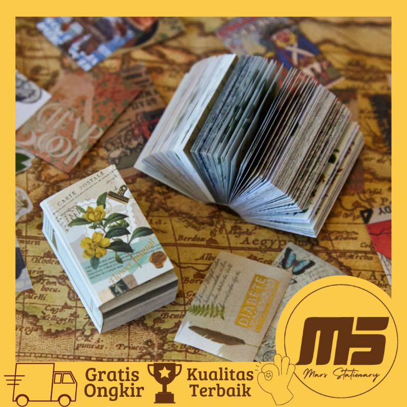 

200 PCS/ SET Creative Vintage Paper | Aesthetic Old Paper Murah cocok untuk Jurnaling BUJO DIY