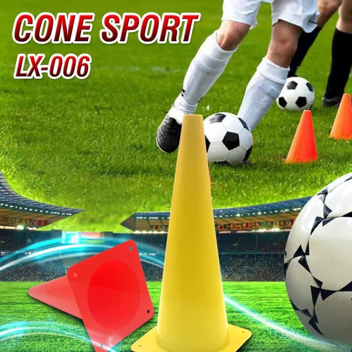 Cone Cones Kerucut Kecil Penanda Bola Slalom Skate Basket LX006-3 38Cm