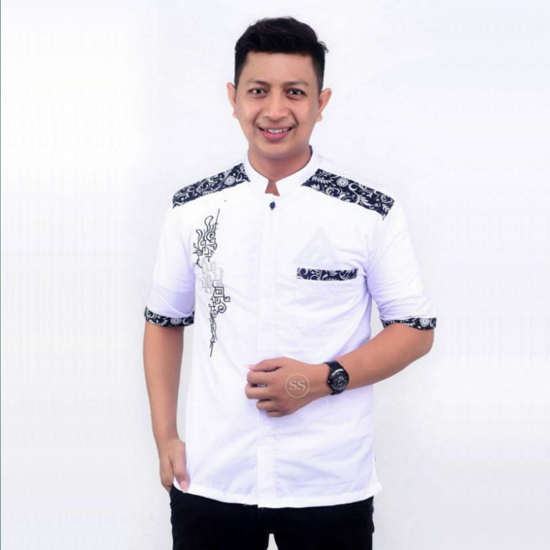 BAJU KOKO LENGAN PENDEK KOKO KOMBINASI PENDEK BAJU KOKO DEWASA LENGAN PENDEK MANJADDA PENDEK BAJU KO