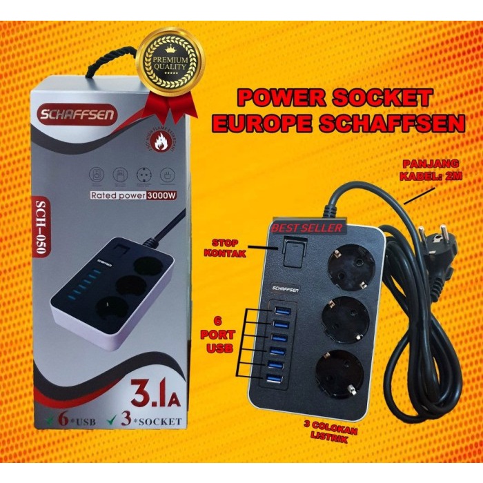 Terminal Listrik Socket Charger Adapter LDNIO SC3604 3 Port 6 USB