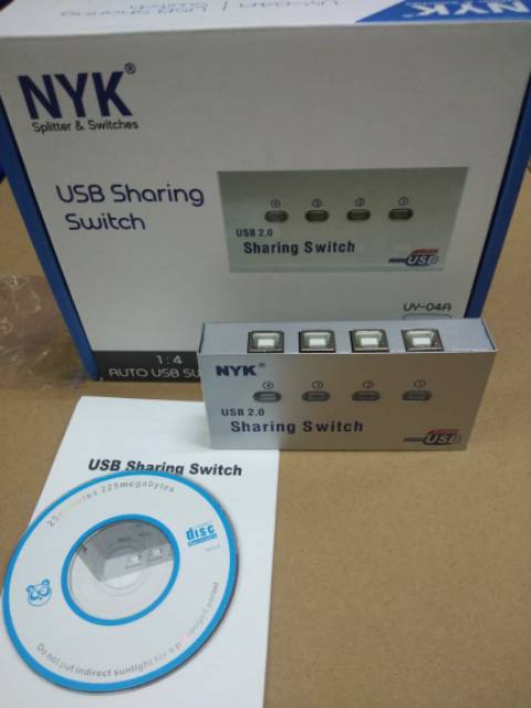 Nyk Auto Switch Printer 4Port USB Sharing Switch