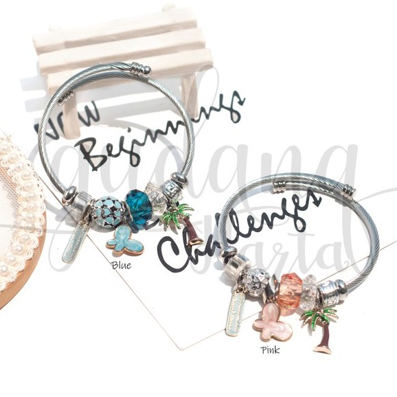 Gelang Silver Tree And Butterfly Gelang Pohon Kupu Kupu Unik GH 205110