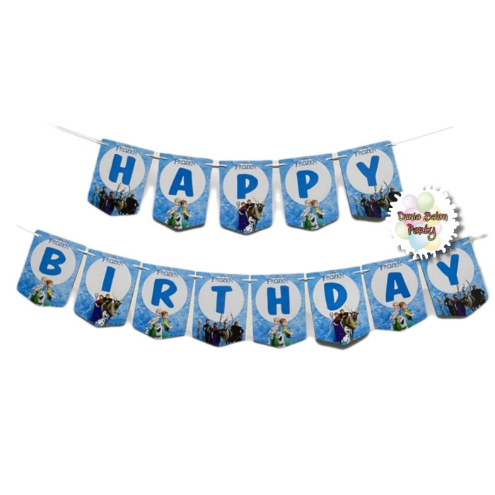 Banner Happy Birthday / Bunting Flag Ulang Tahun Frozen