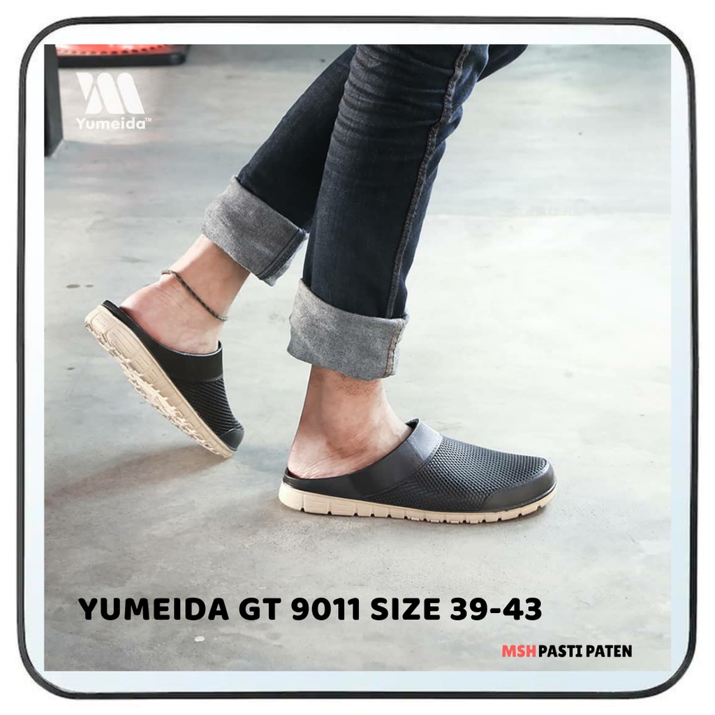 Sepatu sandal slip on karet pria merk YUMEIDA DT 9011 ukuran 39-43 Sandal kokop pria Sepatu boots