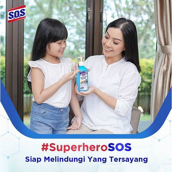 ORIGINAL SOS Hand Sanitizer Antiseptic BOTOL Refill 500ml / SOS Handsanitizer Pump / HELLOMARTID