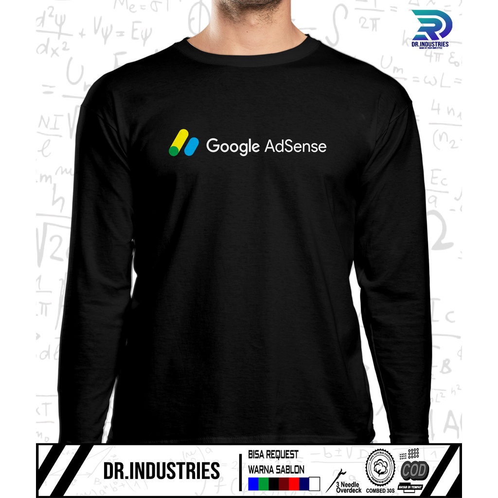 Kaos Lengan Panjang Google Adsense Original Perusahaan - DR INDUSTRIES