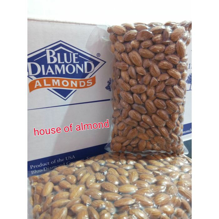 

Dijual Roasted Almond Premium (Panggang) kacang almond blue diamond 500gram Murah