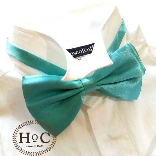 BOWTIE DASI KUPU POLOS MOTIF WEDDING BEST MEN SATIN TURQUOISE BOW TIE