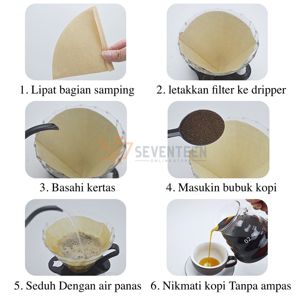 KERTAS PENYARING BUBUK KOPI V60 FOOD GRADE 40 SHEETS SARINGAN KERTAS KOPI V60 01 02 PAPER FILTER V60