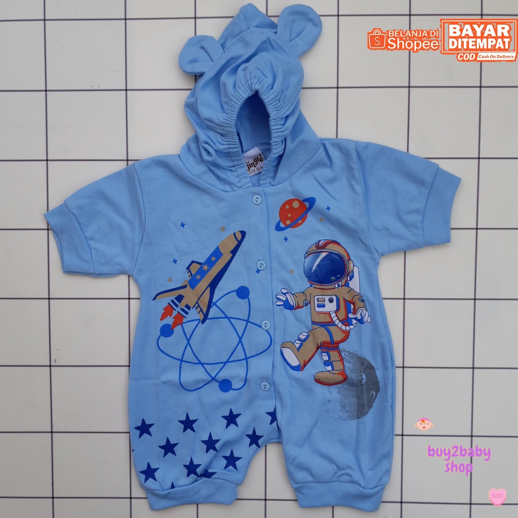 Romper bayi topi karakter JINGLE Astro Series usia 3-9 Bulan 1 PCS