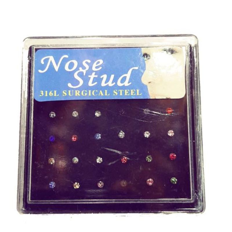 anting tindik hidung anti karat 1 box isi 24 pcs