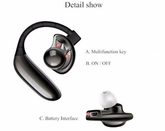 AQw11 Stereo Wireless Bluetooth Headset Handsfree OMSK5ABK