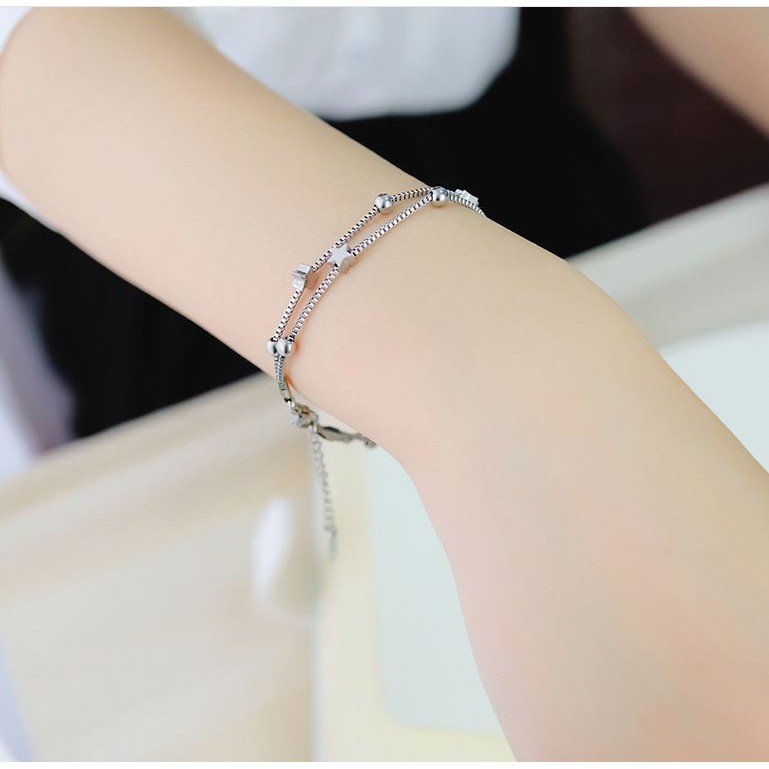 [ PALING LARIS ] Gelang Cewek rantai Perhiasan Titanium Import Korea Anti Karat GK018 motif bintang