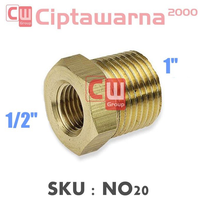 Adapter vlok ring overloop vring 1/4 1/2 3/4 1 Inc Kuningan - ALL-SIZE