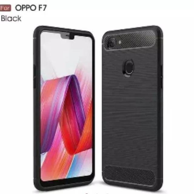 OPPO F7 - Case Ipaky Carbon Softcase Black Oppo F7