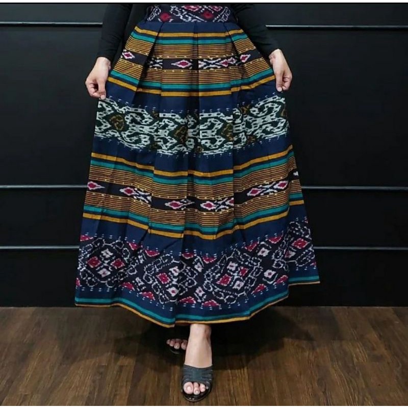 Rok tenun motif kembang gerimis terbaru R07