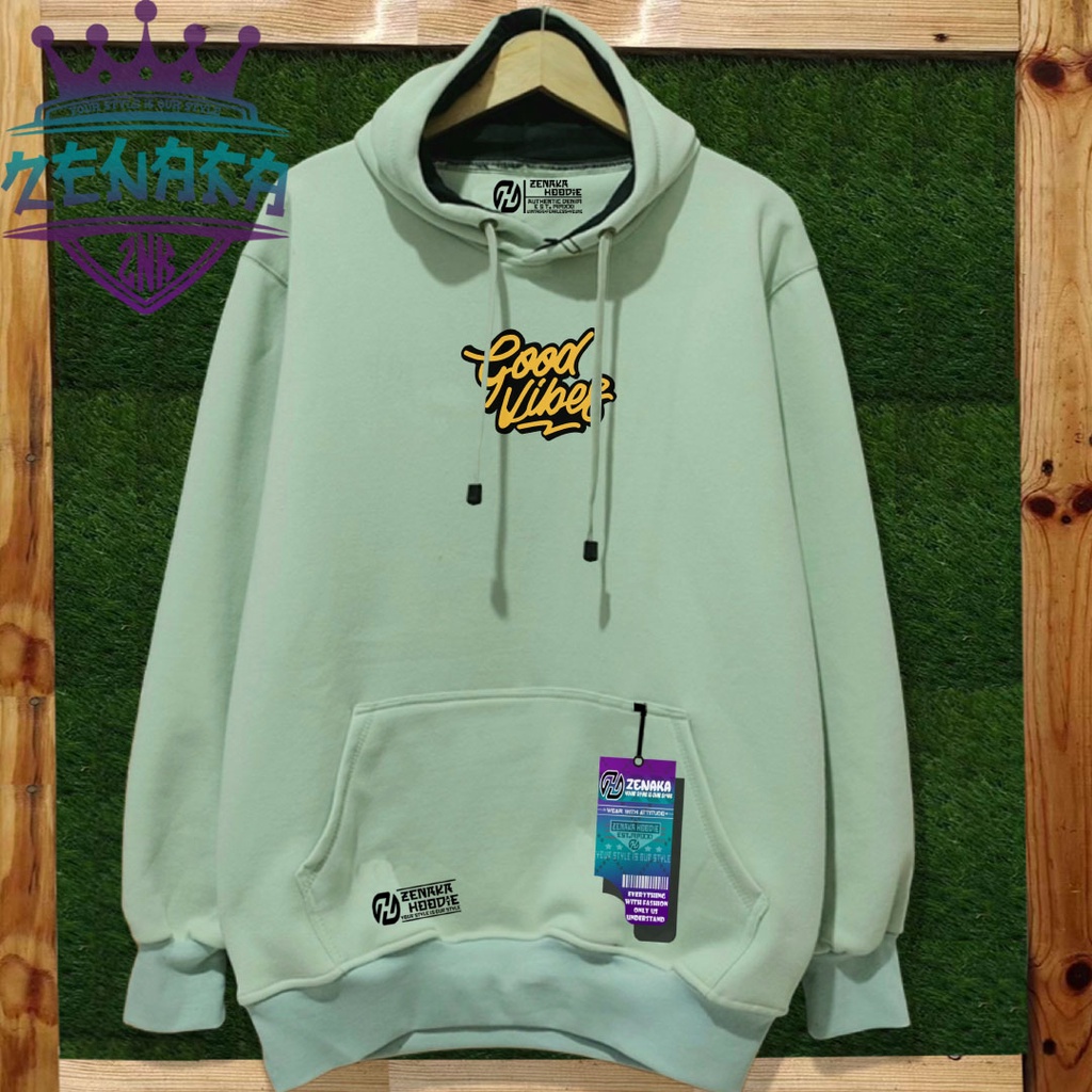 Sweater pria terbaru 2022 kekinian viral sablon good vibes Jaket pria keren original distro warna mint Hoodie pria distro aesthetic 2022 Suiter pria distro original bandung Zenaka Hoodie Jaket wanita kekinian korean style terbaru hodie cowok tebal ori